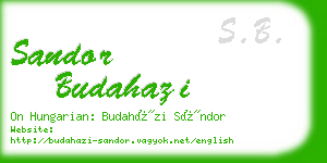 sandor budahazi business card